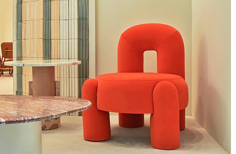 Contemporary Milan New! Organic Modern Marlon Chair, Burgundy Kvadrat by Pietro Franceschini For Sale