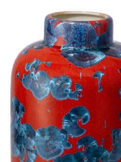 Milan Pekař Crystalline Porcelain Vase XL, Ruby Red/Blue