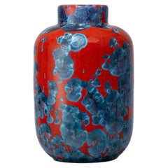Milan Pekař Crystalline Porcelain Vase XL, Ruby Red/Blue