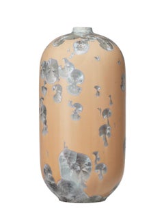 Milan Pekař Crystalline Porcelain Vase XL Tall, Beige/Silver