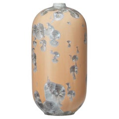 Milan Pekař Crystalline Porcelain Vase XL Tall, Beige/Silver