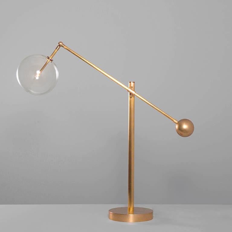 XXIe siècle et contemporain Lampe de bureau Milan en nickel poli par Schwung en vente