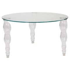 Milan round glass table