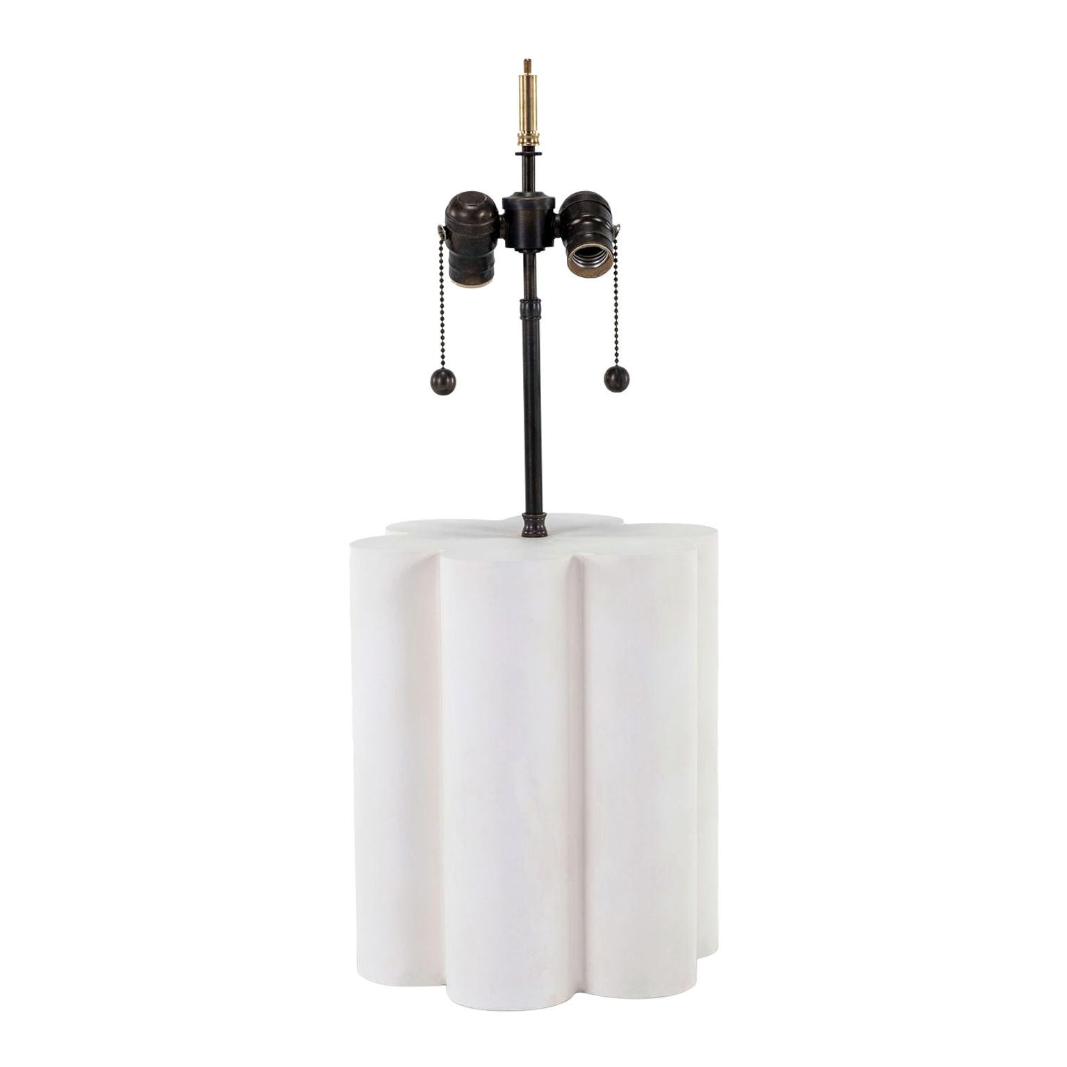 'Milan Scallop' White Plaster Lamp