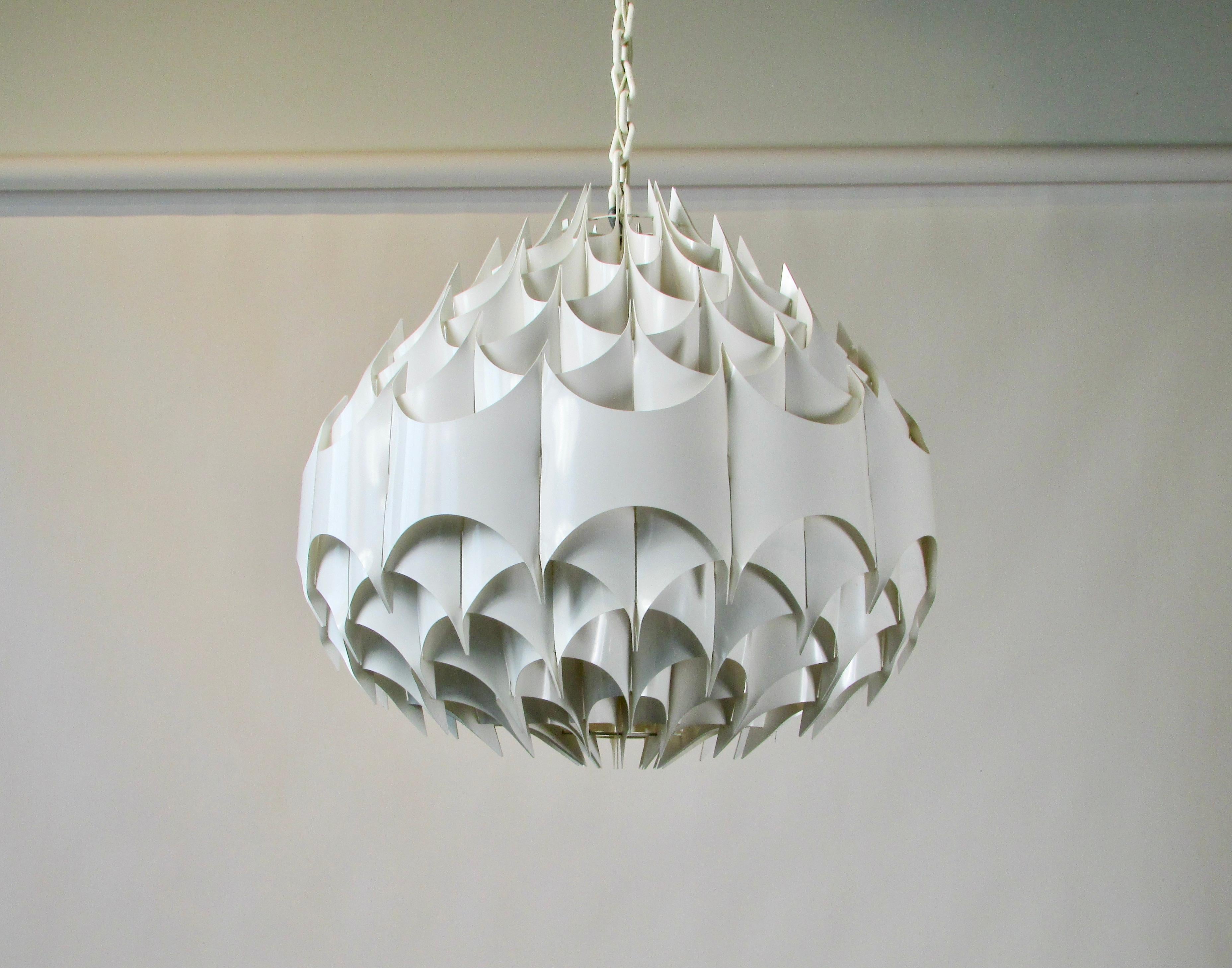Austrian Milanda Havlova for Vest Austria white Acrylic globe hanging pendant lamp For Sale