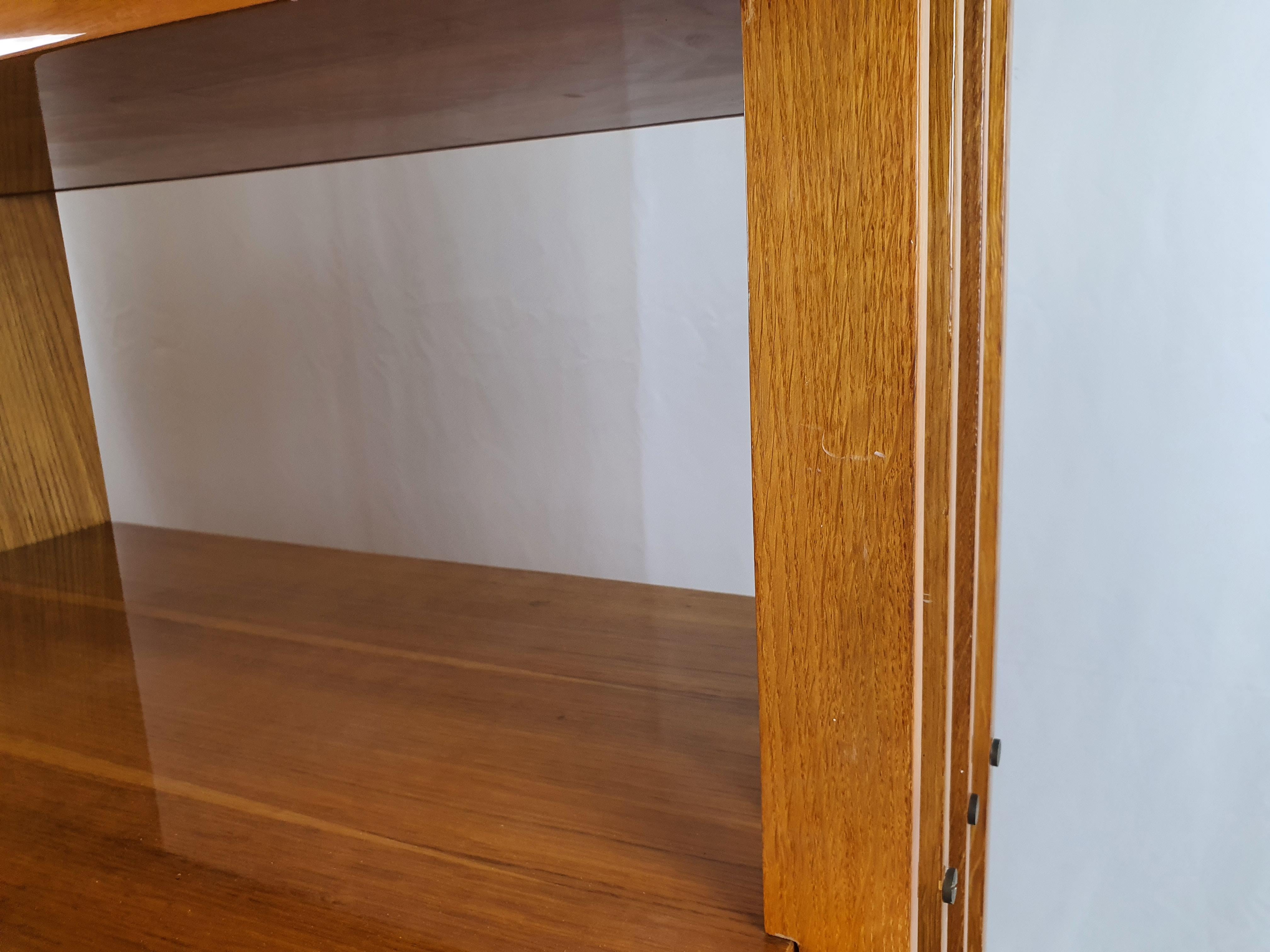 Milanese Bookcase Sideboard in Beech, 1950s For Sale 10
