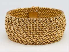 Bracelets Clamper flexibles en maille milanaise or jaune 18 carats