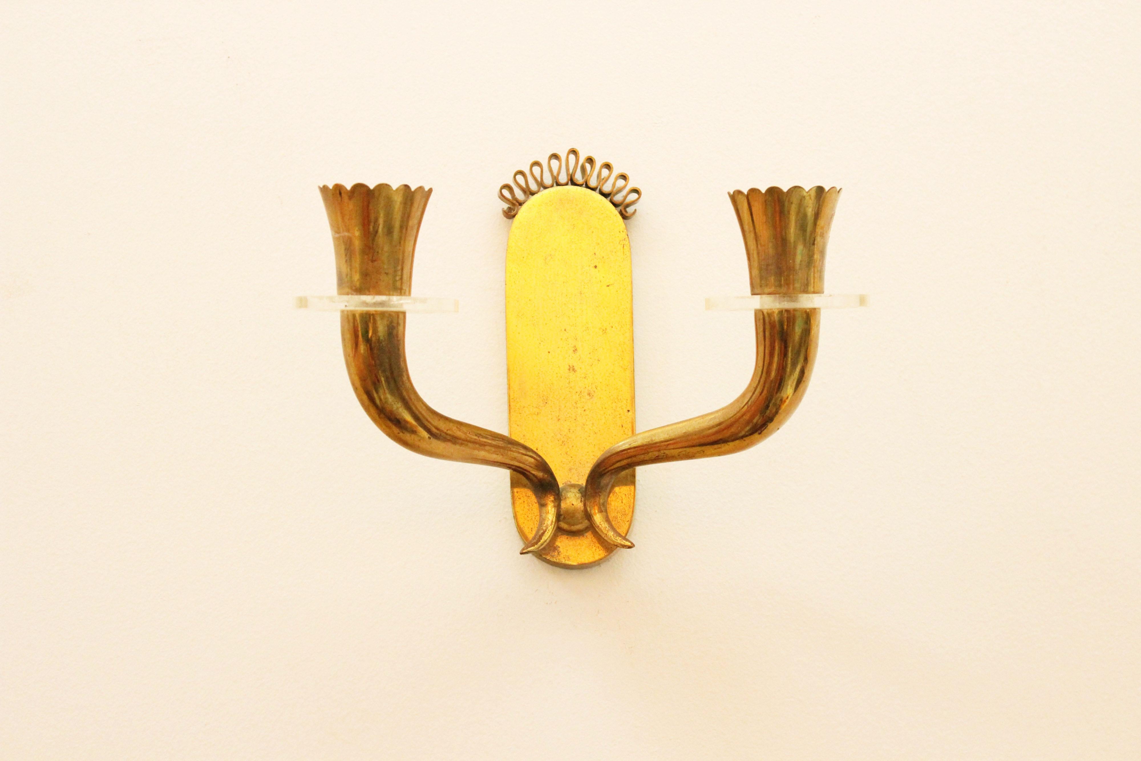 Milanese Wall Lights by Gio Ponti, 1940s, Set of 3 In Good Condition For Sale In Montelabbate, PU