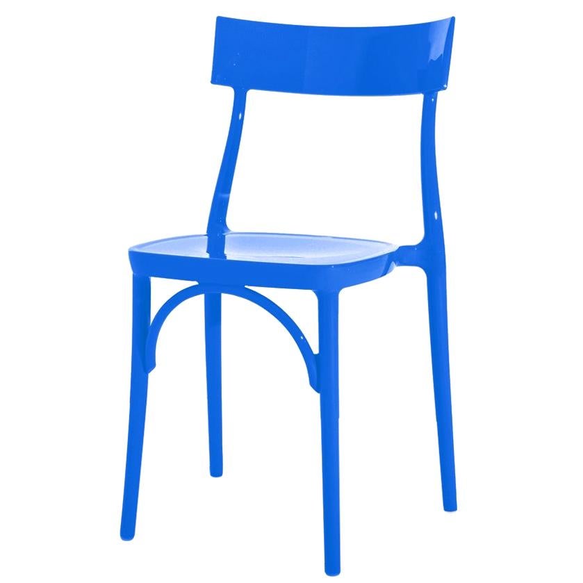 In Stock in Los Angeles, Milani Glossy Blue Majorelle Polycarbonate Dining Chair