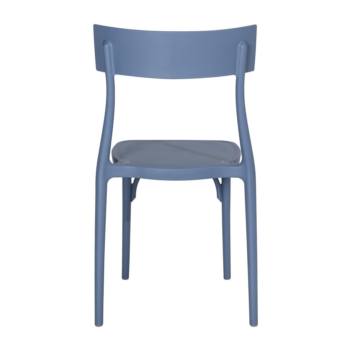 Italian In Stock in Los Angeles, Milani, Steel Blue Polypropylene Dining Chair