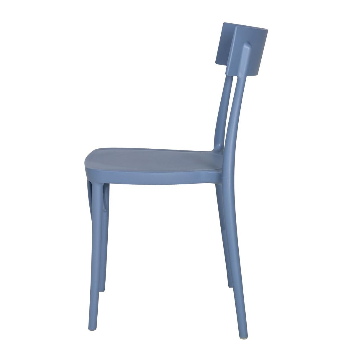 In Stock in Los Angeles, Milani, Steel Blue Polypropylene Dining Chair In New Condition In Beverly Hills, CA