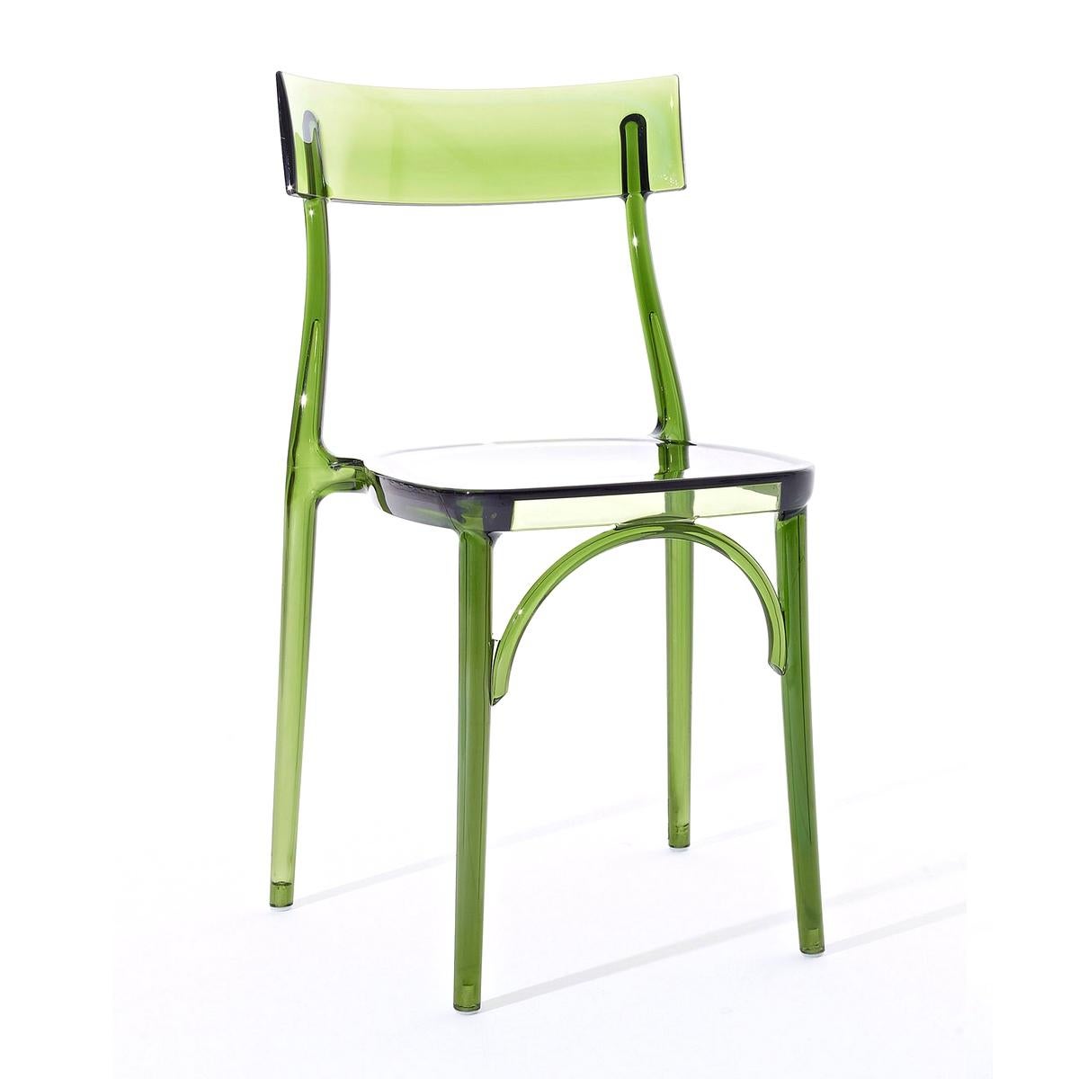 Modern In Stock in Los Angeles, Milani, Transparent Green Polycarbonate Dining Chair