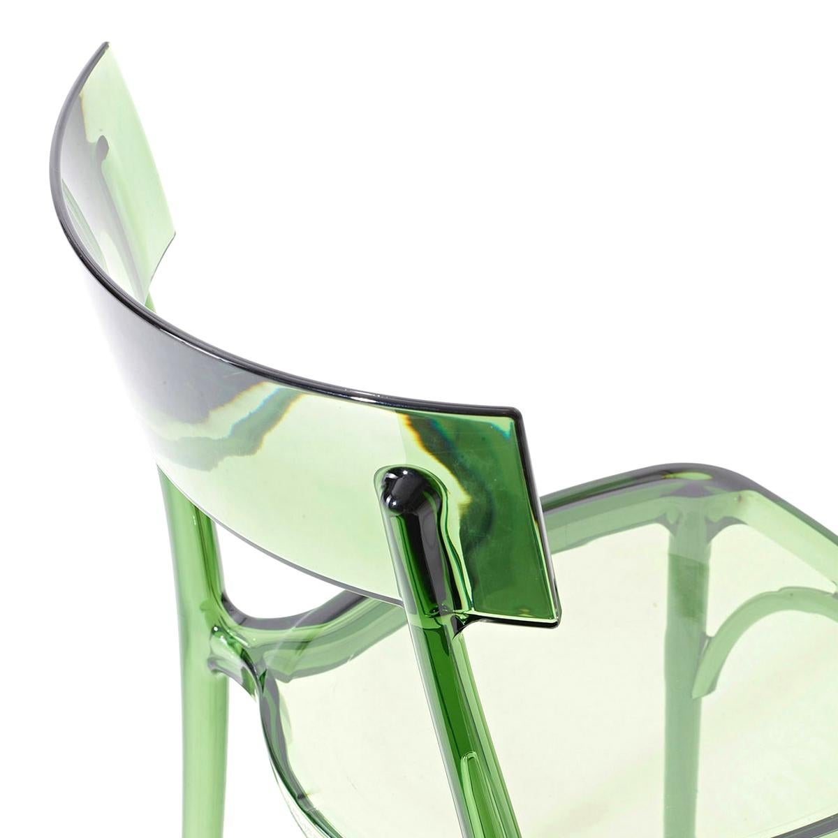 Italian In Stock in Los Angeles, Milani, Transparent Green Polycarbonate Dining Chair