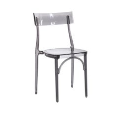 In Stock in Los Angeles, Milani, Transparent Grey Polycarbonate Dining Chair