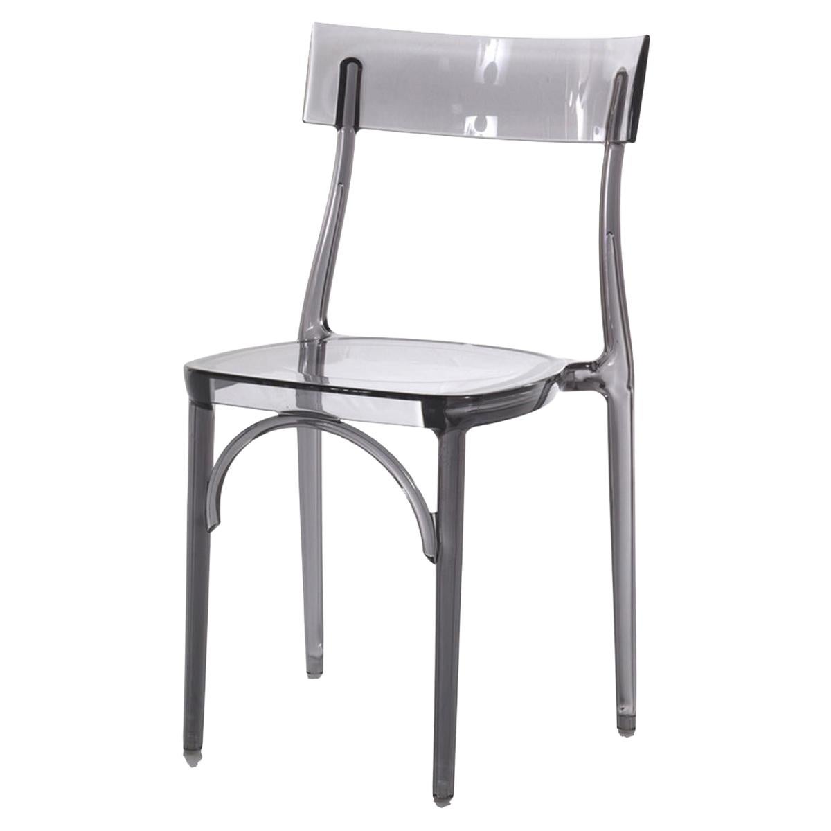 In Stock in Los Angeles, Milani, Transparent Grey Polycarbonate Dining Chair