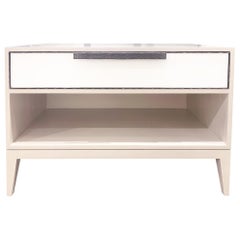 Modern Milano 1-Drawer Nightstand with Hammered Handle by Ercole Home