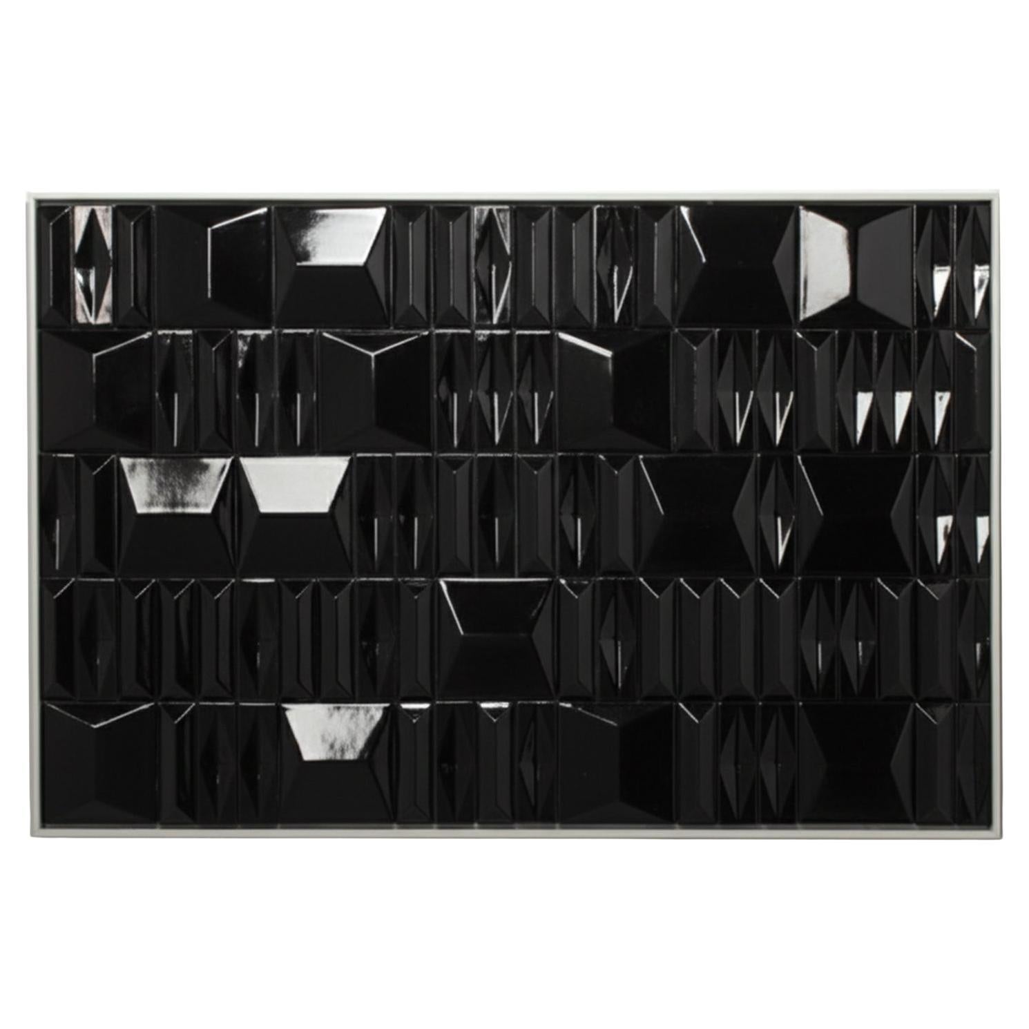 Panneau décoratif d'extérieur Milano Black Handmade Tile en vente