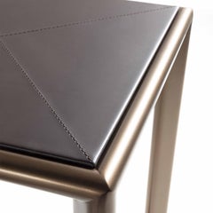 Milano Brauner Leder-Beistelltisch