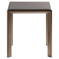 Milano Brauner Leder-Beistelltisch