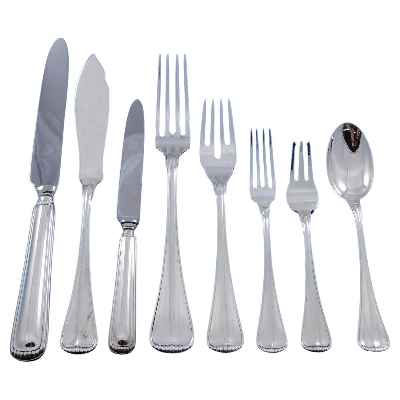 Milano by Buccellati Italy Sterling Silver Flatware Set Service 87 pieces For Sale