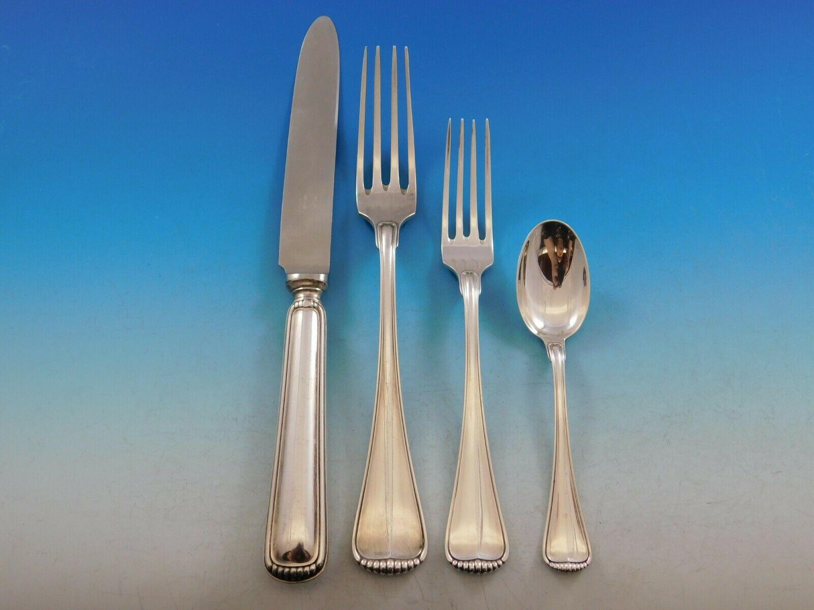 Milano by Clementi Buccellati Italy 800 Silver Flatware Set Service 35 pcs In Excellent Condition In Big Bend, WI