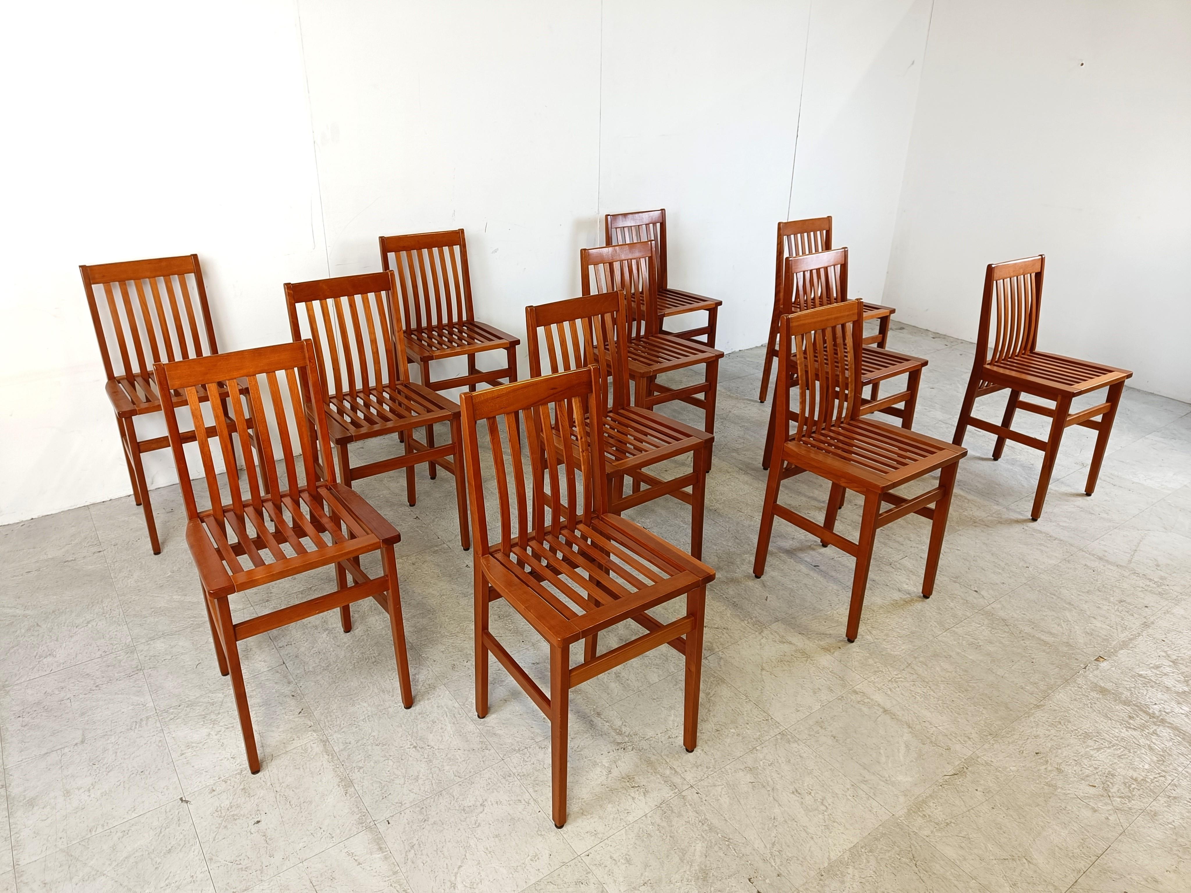 Walnut Milano Chairs by Aldo Rossi for Molteni, Set of 12 For Sale