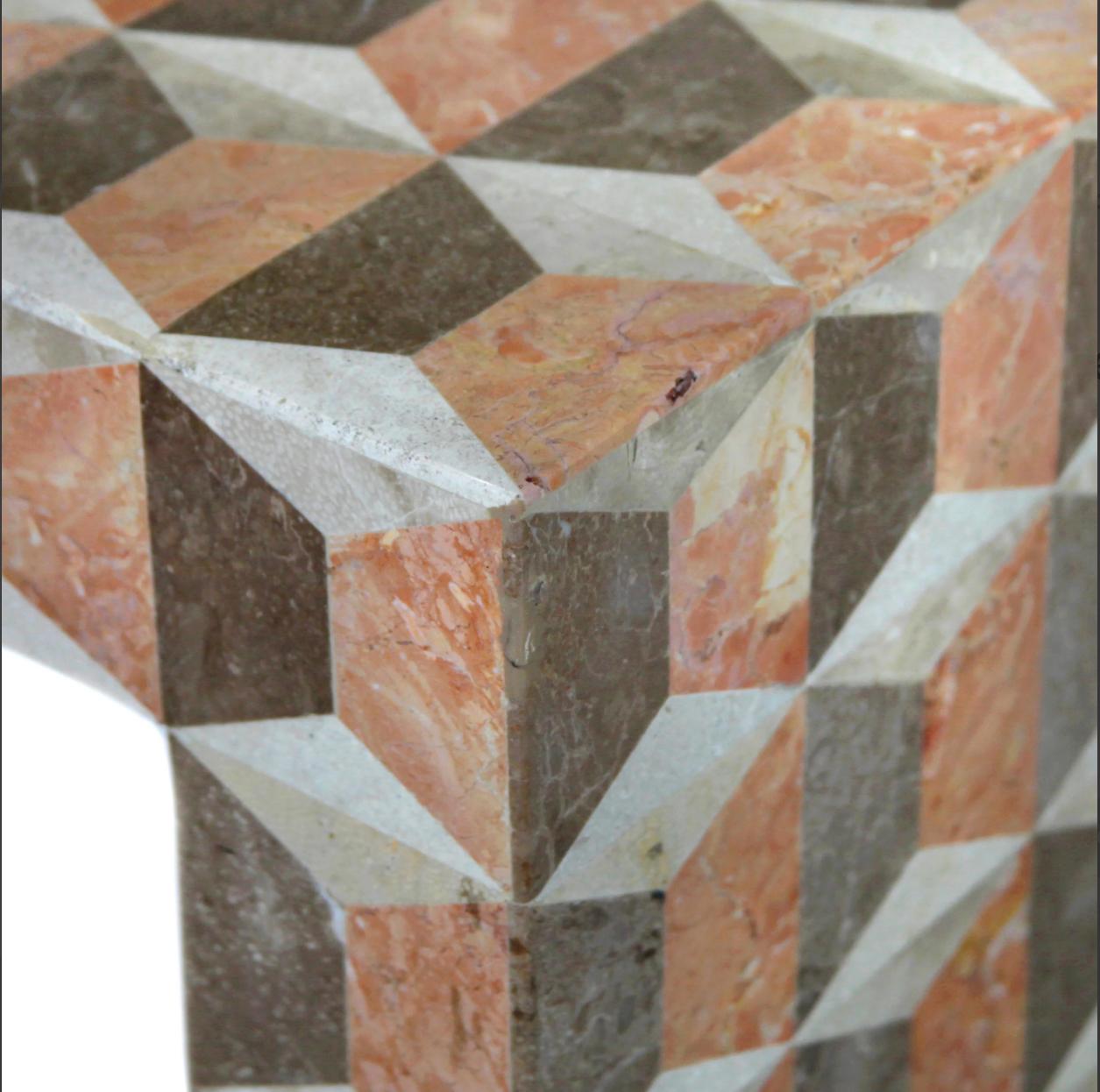 Philippine Milano Console, Rose Marble