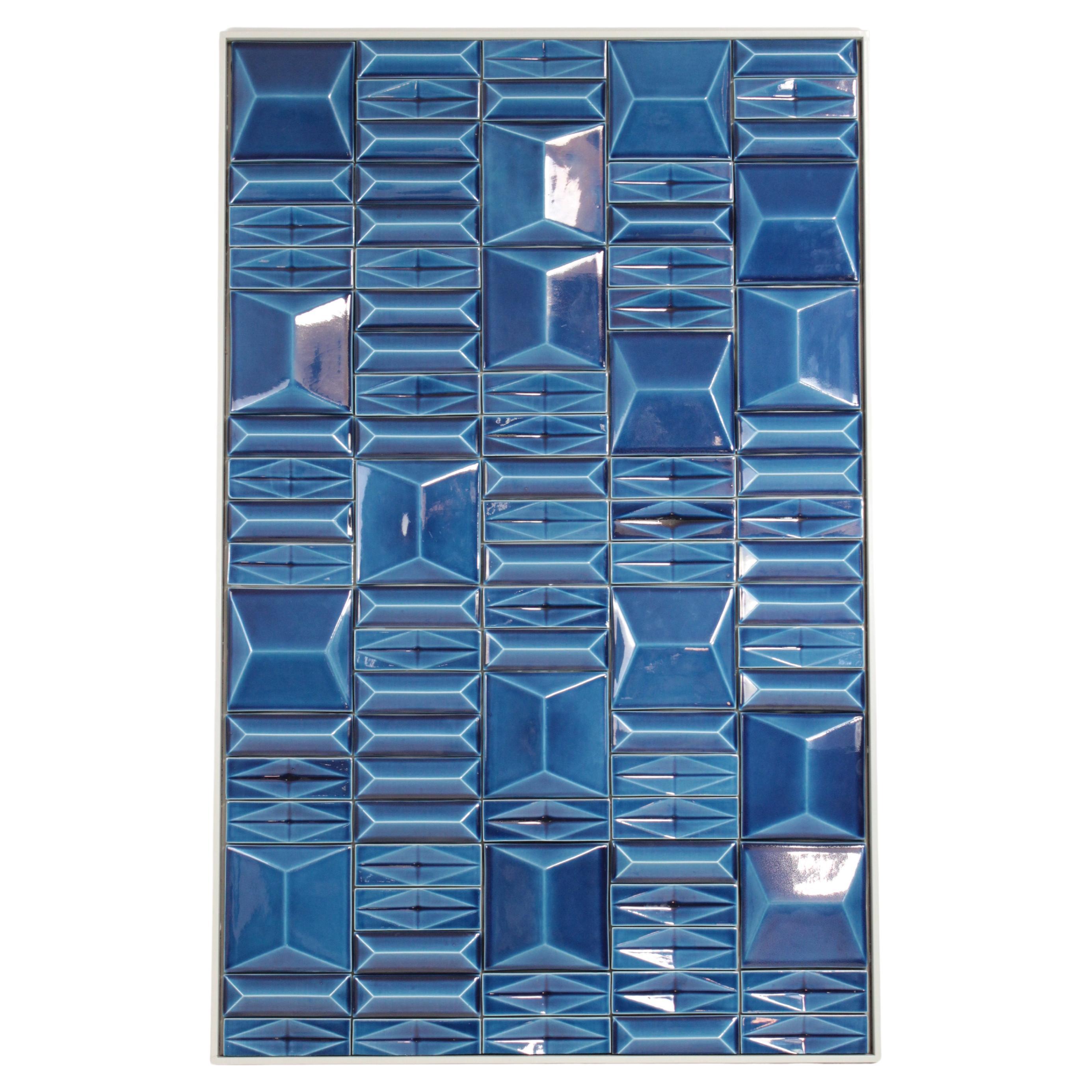 Milano Deep Blue Handmade Decorative Tile Panel For Sale
