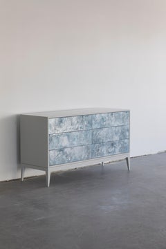 Modern Milano Mystic Chest of 6-Drawers with Light Grey Oak by Ercole Home