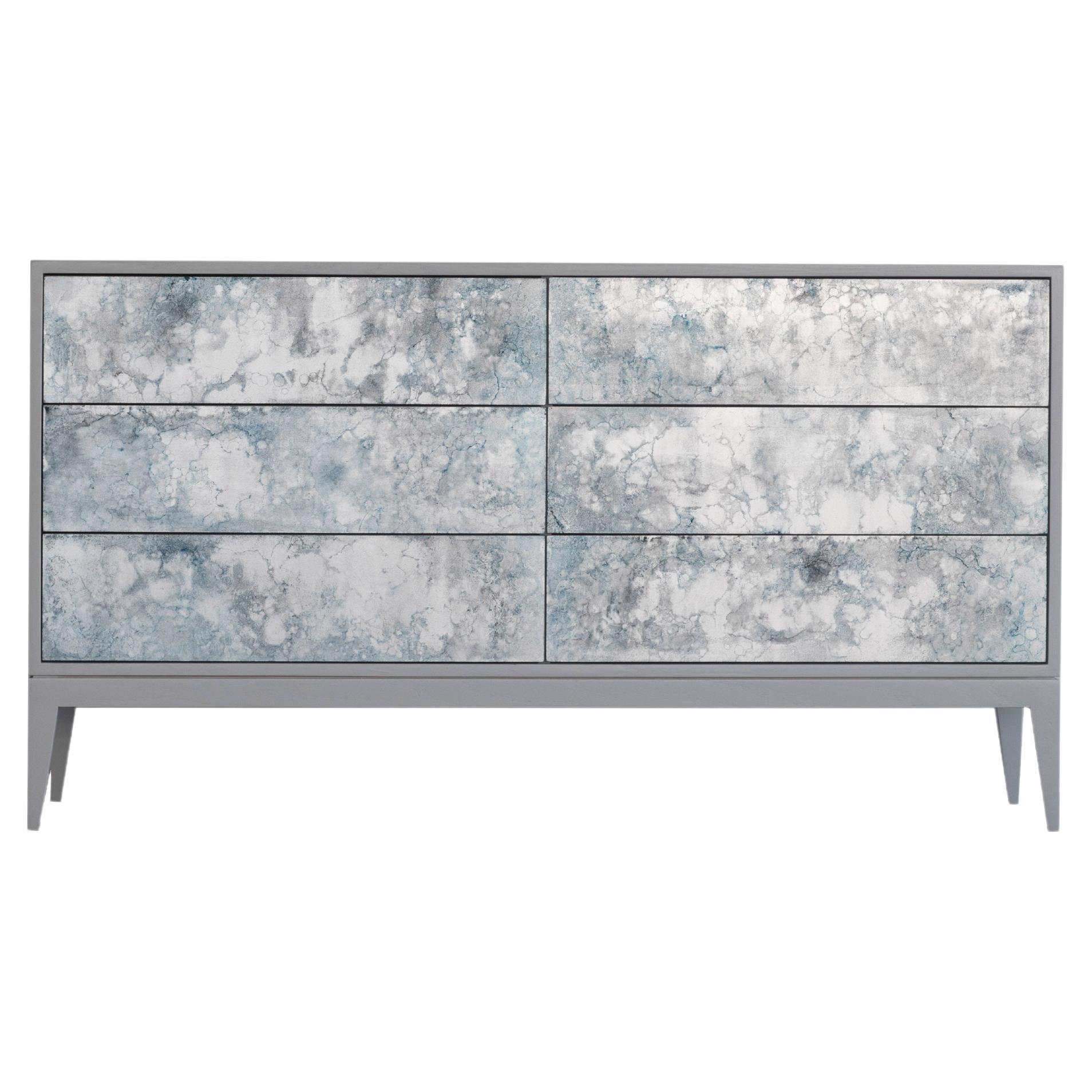 Modern Milano Mystic Chest of 6-Drawers with Light Grey Oak by Ercole Home For Sale