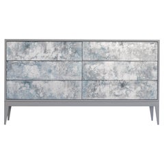 Modern Milano Mystic Chest of 6-Drawers with Light Grey Oak by Ercole Home