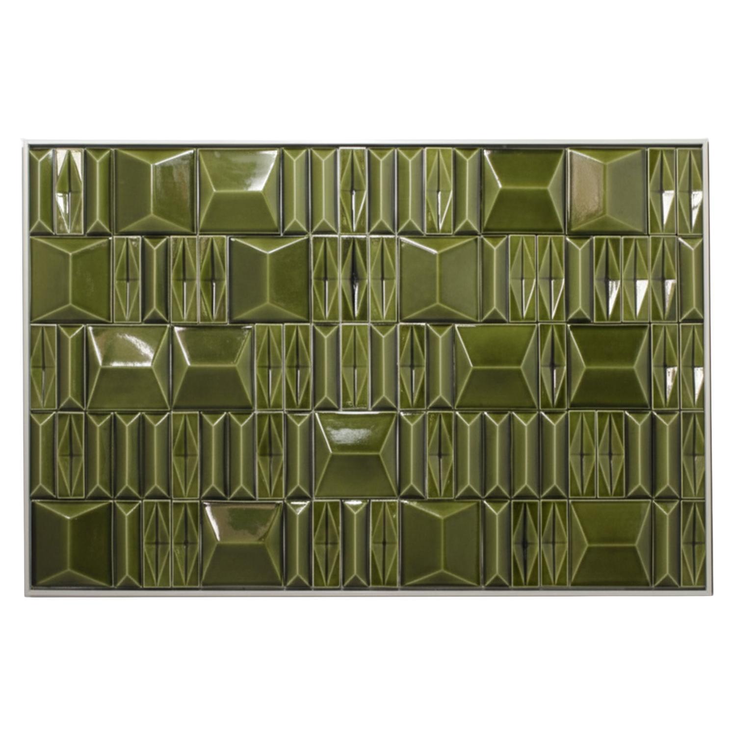 Milano Olive Handmade Decorative Tile Outdoor Panel