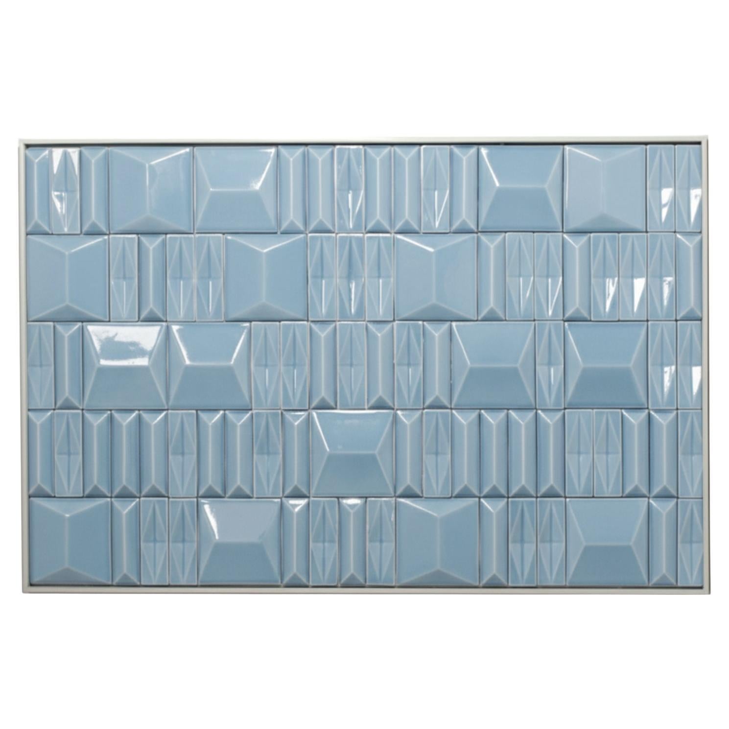 Milano Powder Blue Handmade Decorative Tile Outdoor Panel
