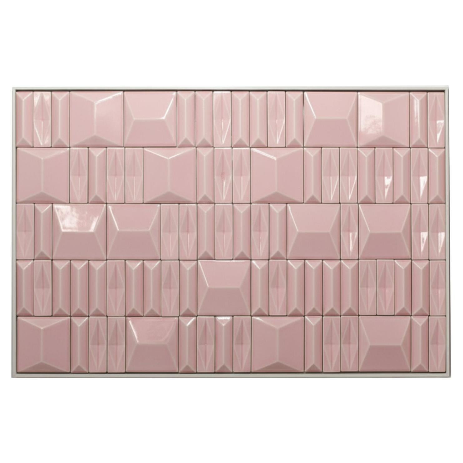 Panneau d'extérieur en carreaux décoratifs faits main Milano Rose