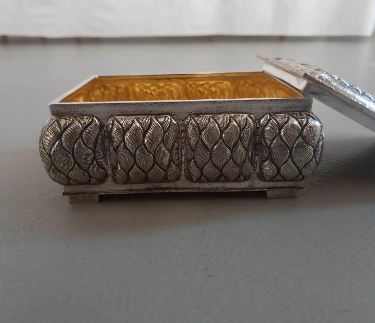 italien Boîte à trésors en argent sterling de Milan en vente