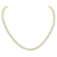 Diamant-Tennis-Halskette aus 18 Karat Gold mit Rundschliff