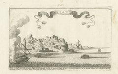 Milazzo (Melazzo), Sicily, Siege of 1718, Antique Engraving, circa 1720
