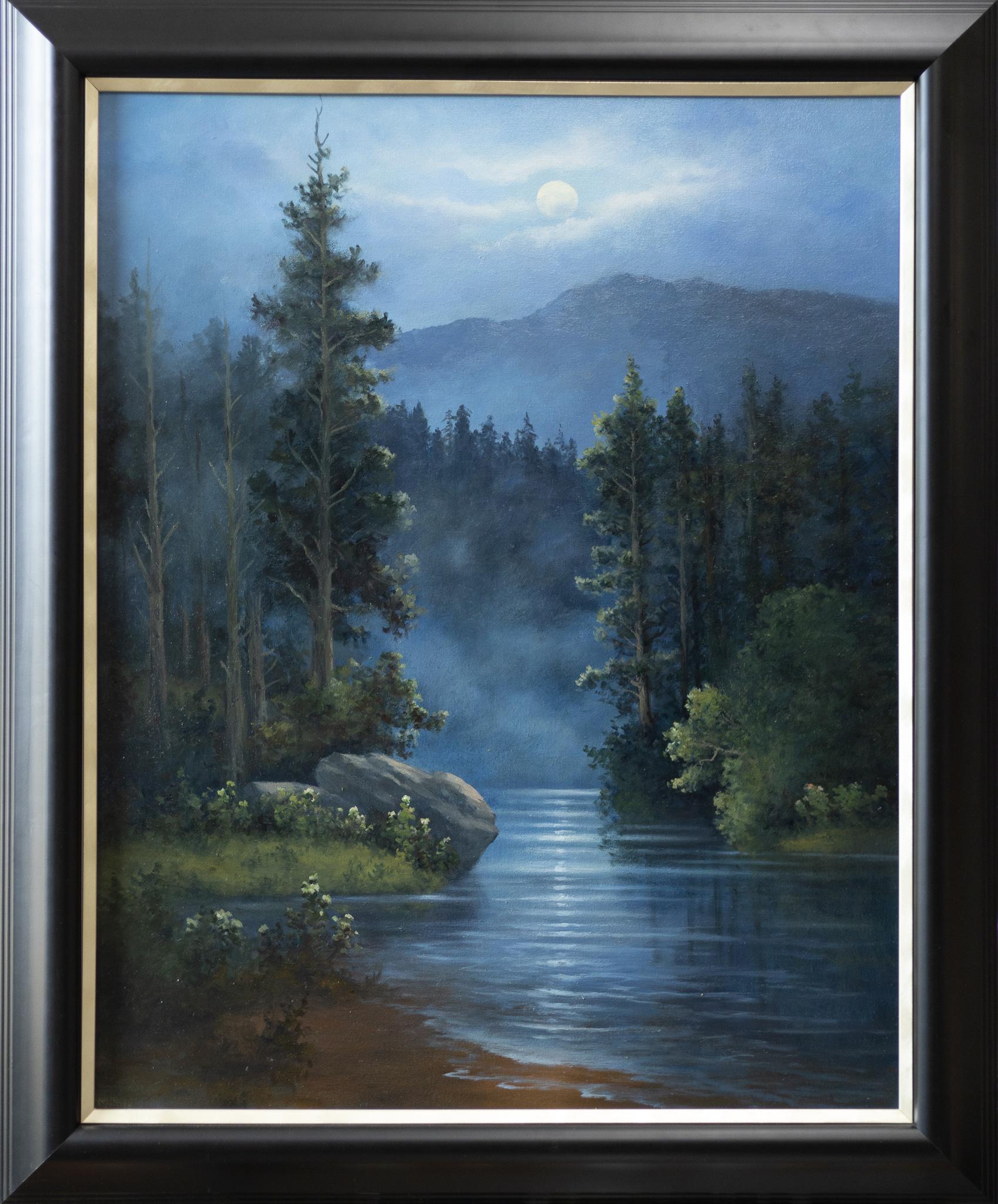 Milbie Benge Landscape Painting - Mountain Moon