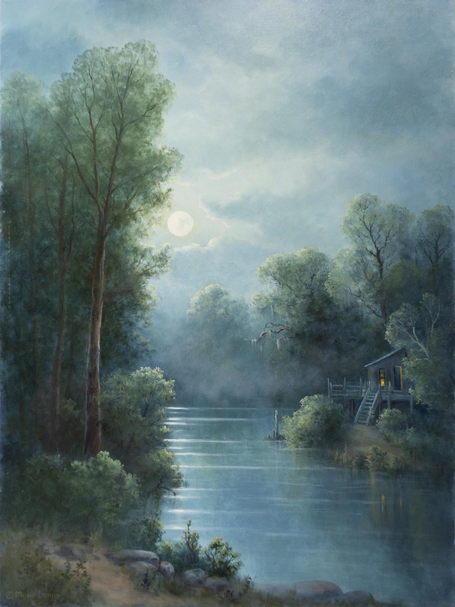 Landscape Painting di Milbie Benge - Cabina notturna