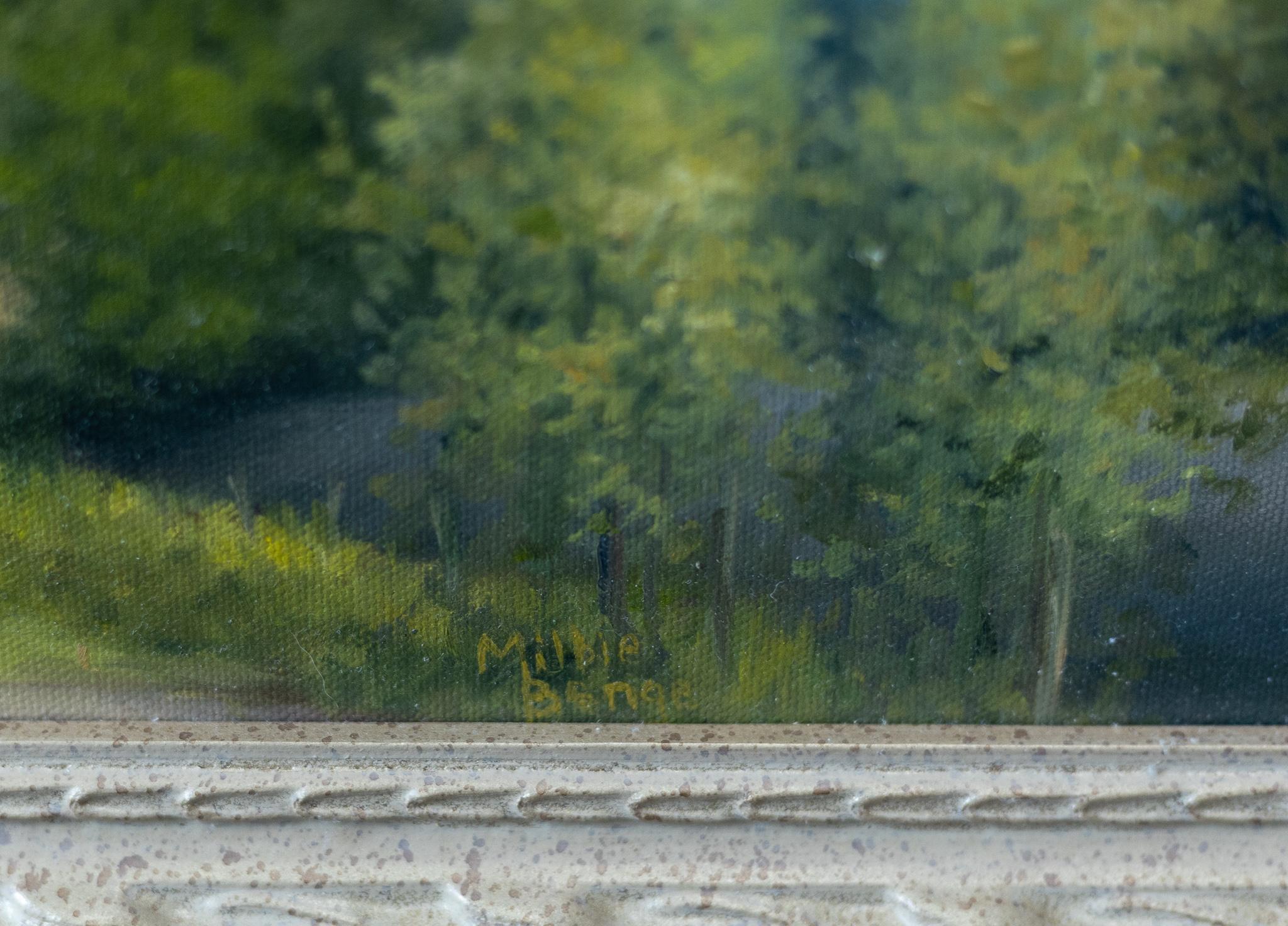 Villa en Toscana - Landscape Painting Gris de Milbie Benge