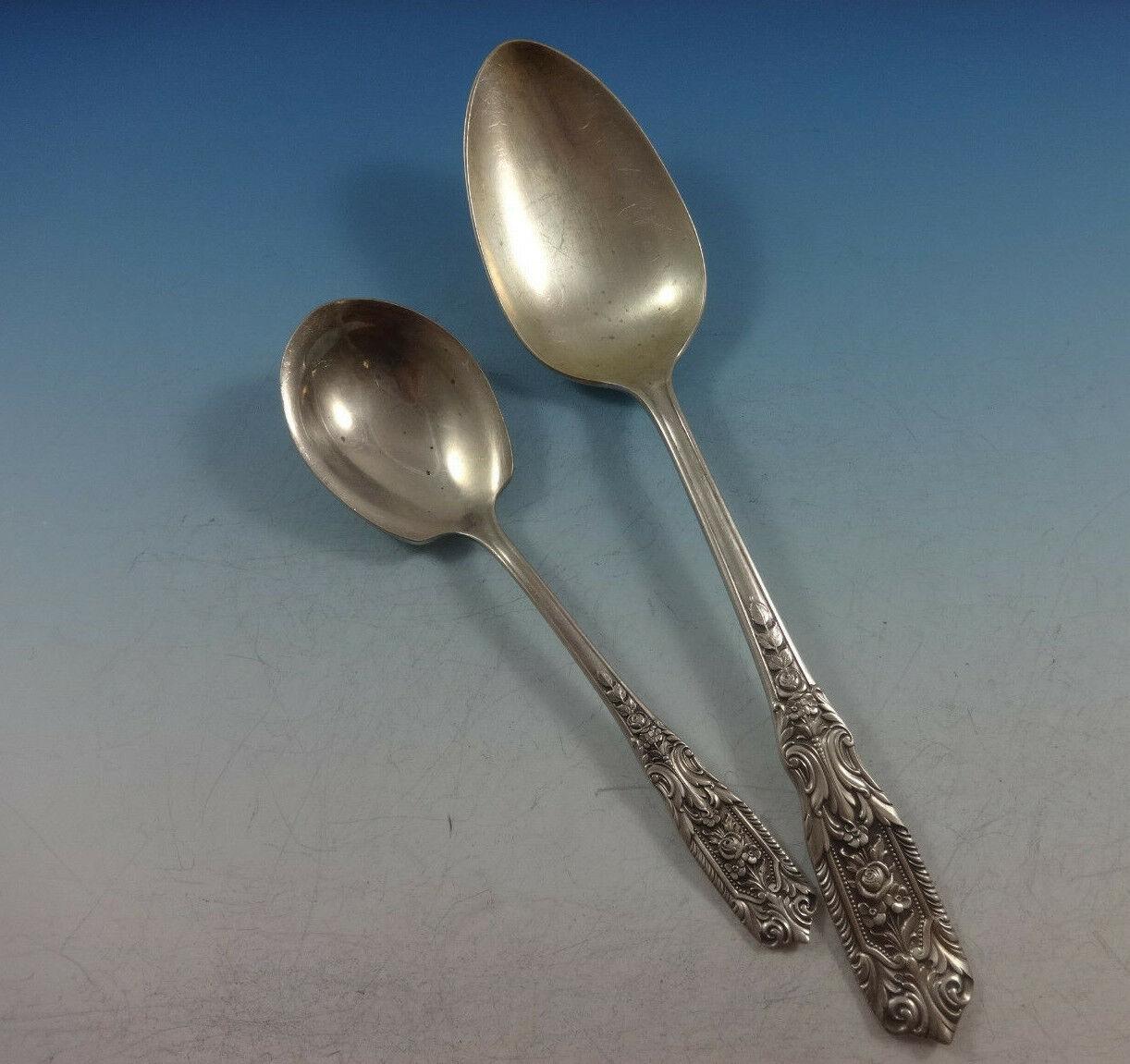 Set di posate in argento Sterling Milburn Rose by Westmorland 12 Servizio 93 Pezzi In condizioni ottime in vendita a Big Bend, WI