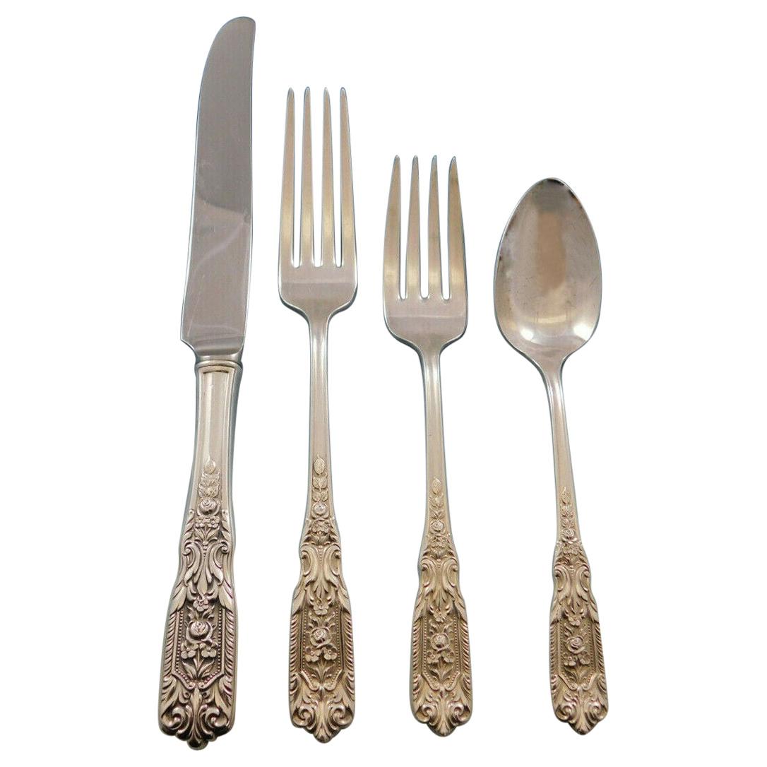 Milburn Rose by Westmorland Sterling Silver Flatware Set for 6 Service 24 Pieces For Sale