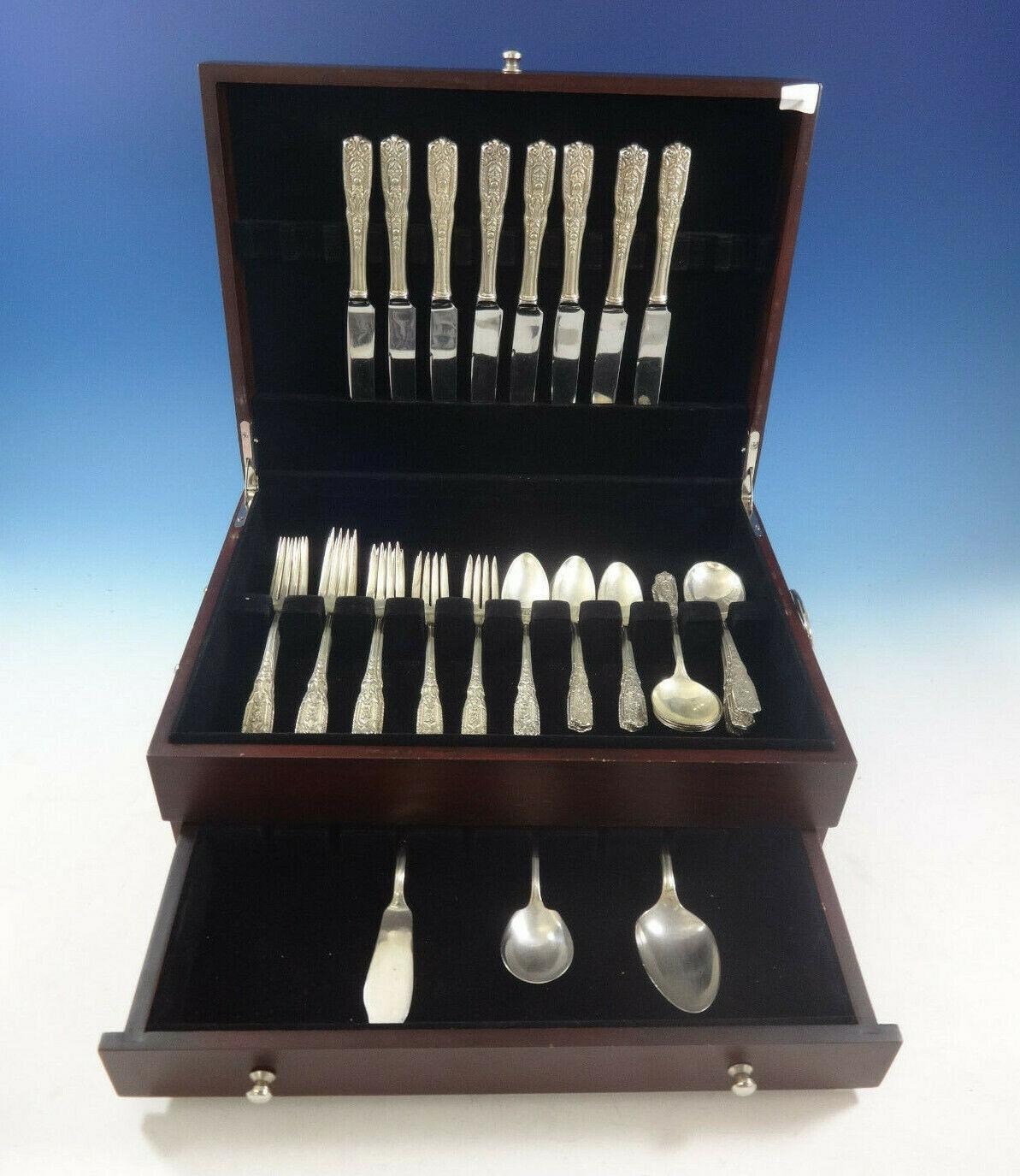 Beautiful Milburn Rose by Westmorland sterling silver flatware set - 43 Pieces. This set includes:

8 knives, 9