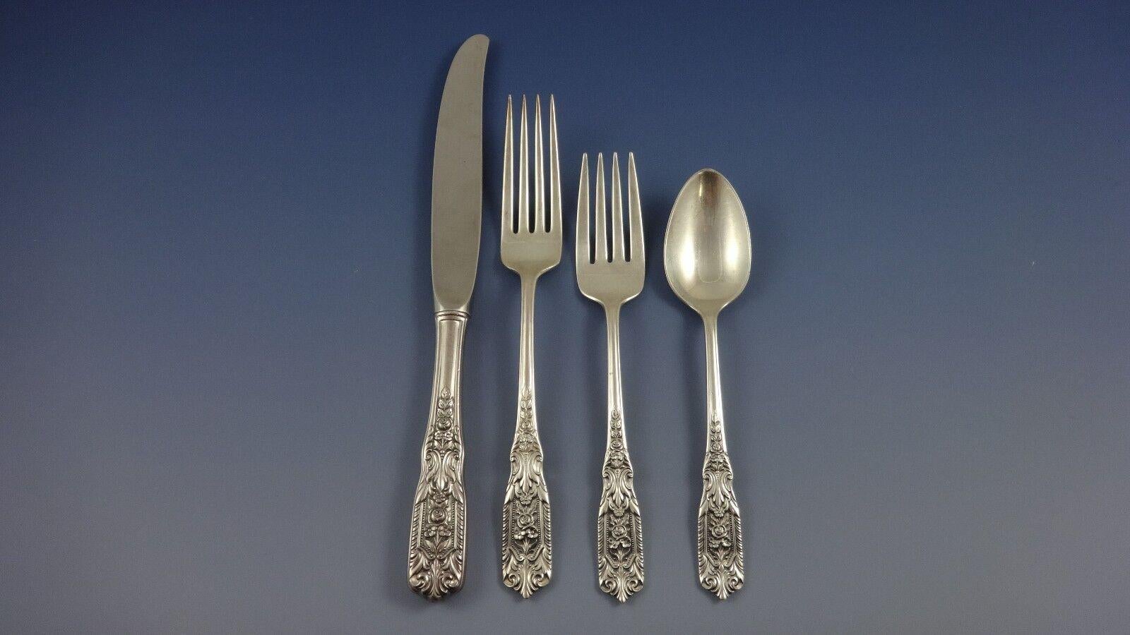 Milburn Rose by Westmorland Juego de cubiertos de plata de ley Servicio 44 piezas en venta 1