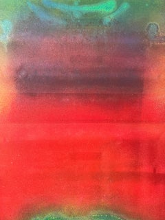 Monumental Red Abstract Painting, Acrylic on Canvas, Signed, 1969
