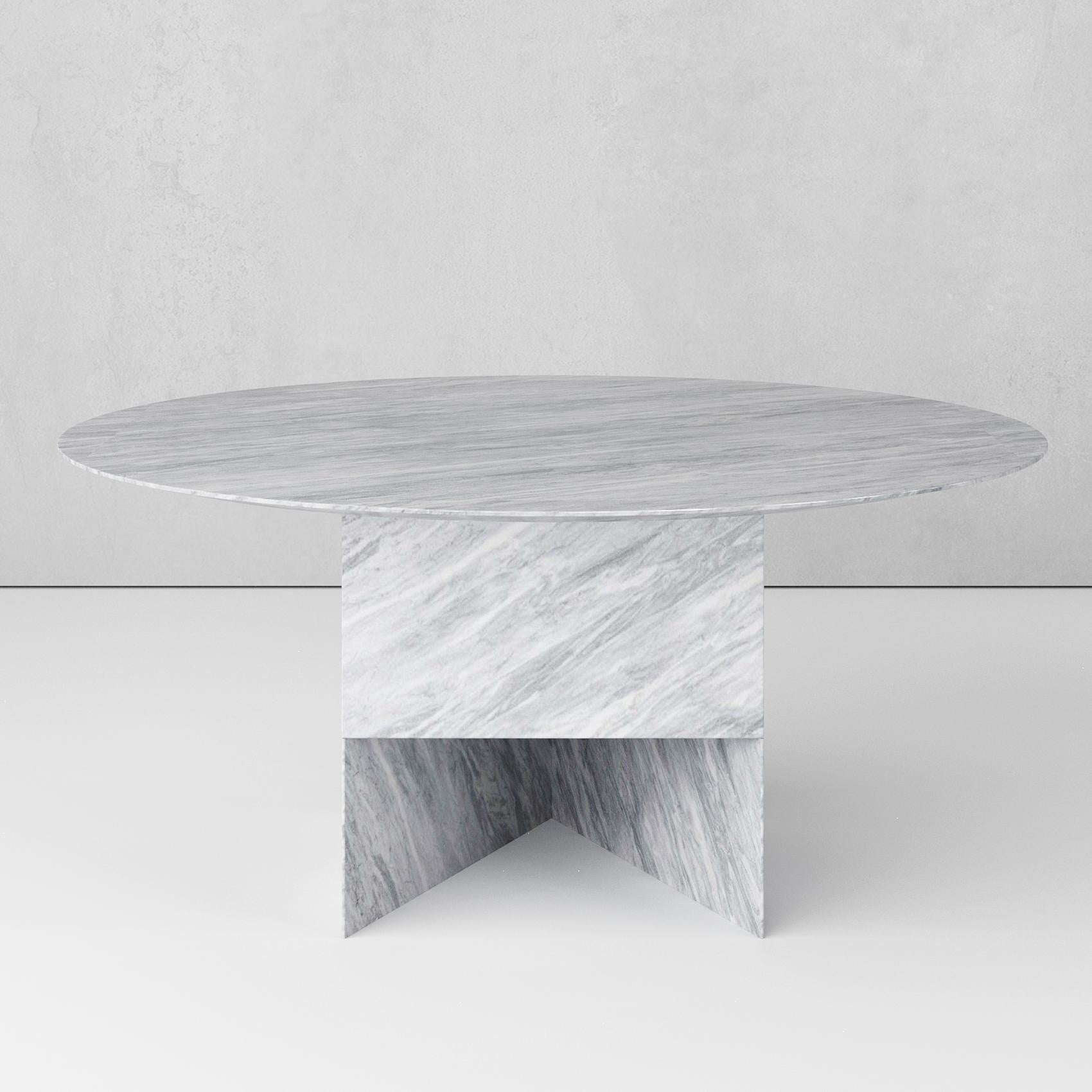 Hand-Carved Mild Difference Marble Table by Scattered Disc Objects For Sale