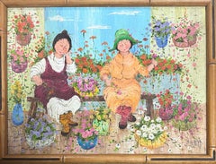 “2 woman on a bench”