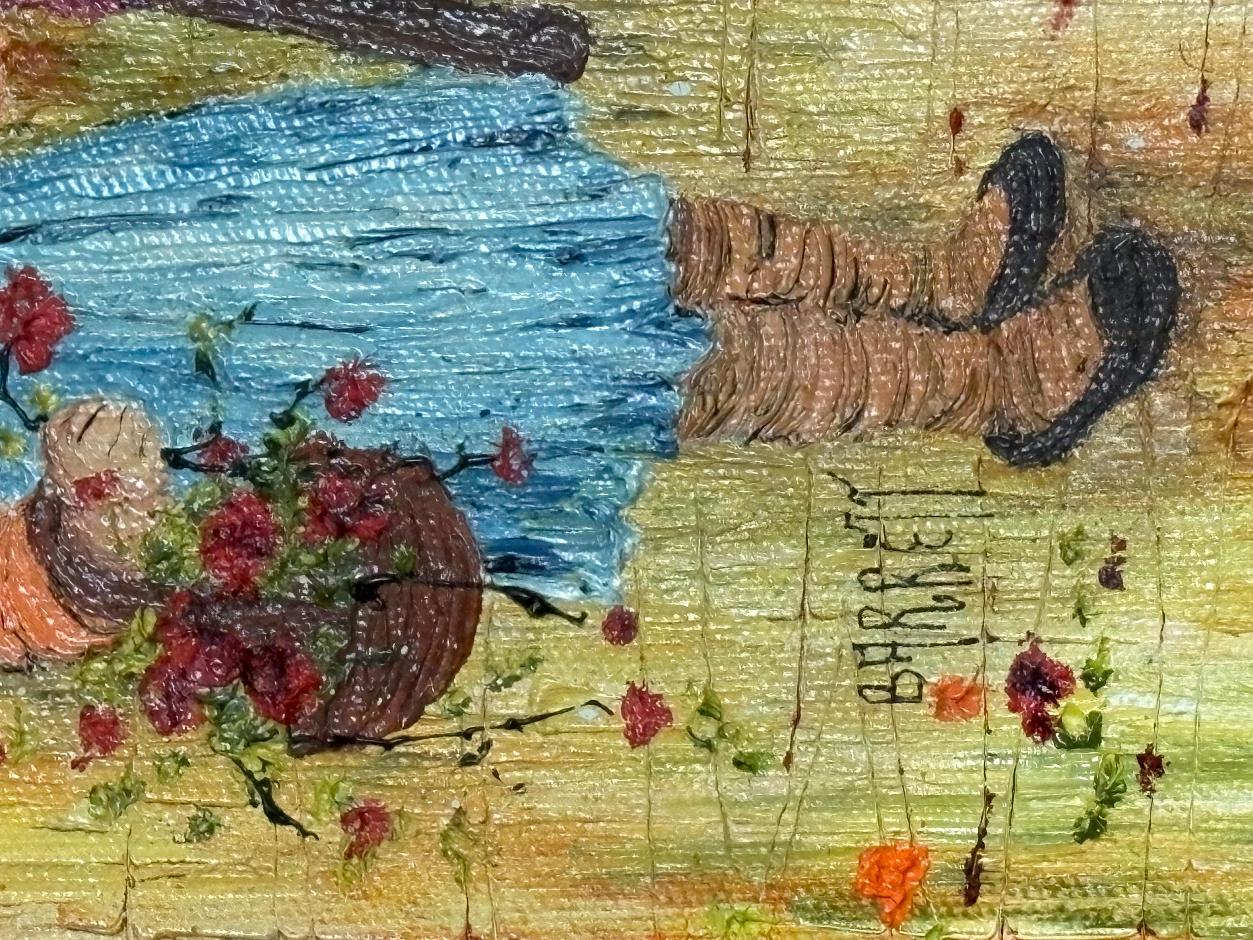 Mildred Barrett Original Painting On Canvas “Woman With Children”. Unframed in good condition measures 14x11