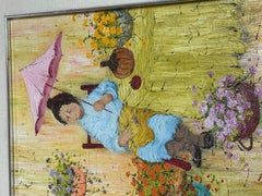 "Femme au parapluie rose