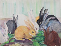 Rabbits - Original, Watercolour, c. 1920